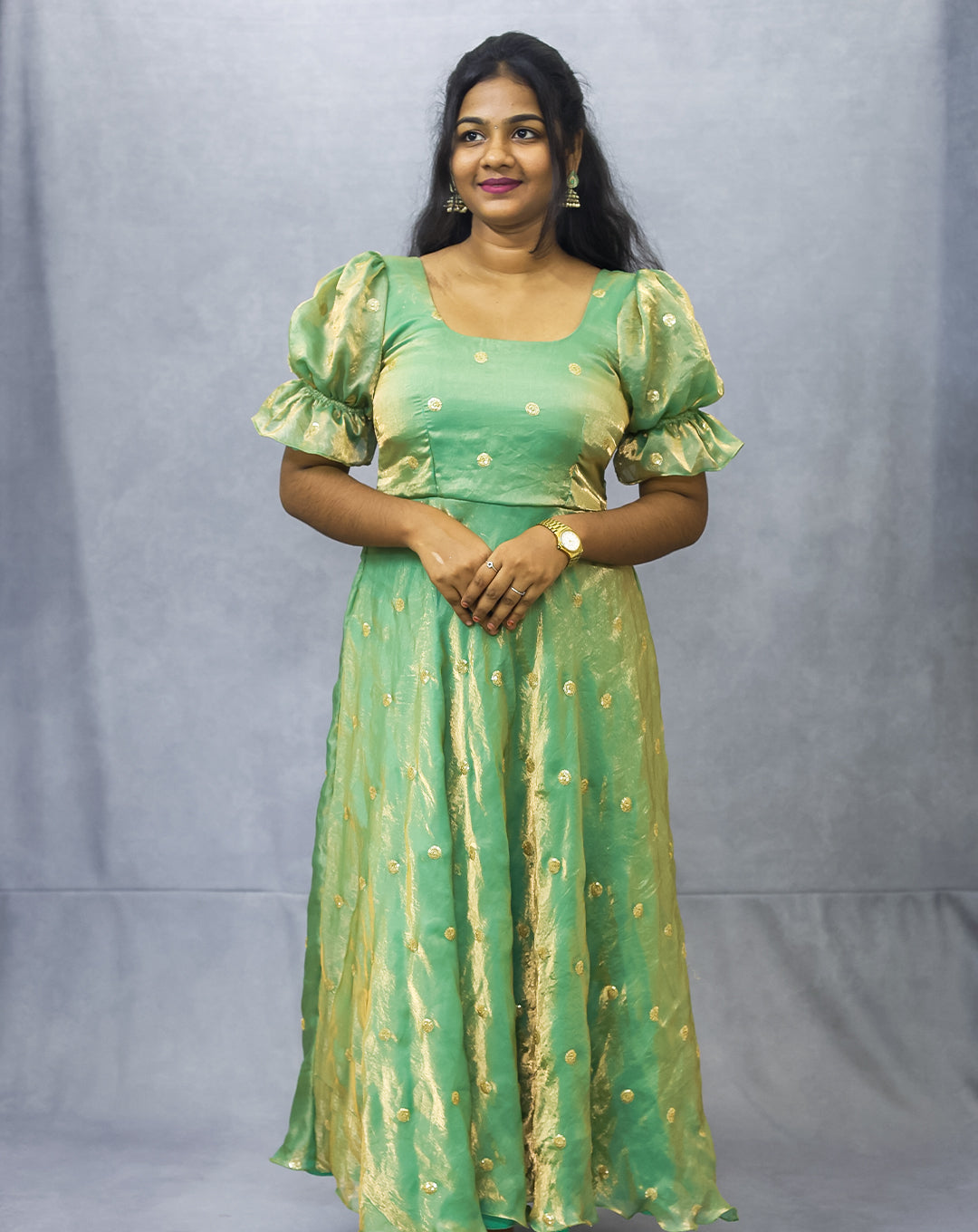 Mint Green Puff Sleeve Gown ā Hemqueen Exclusive