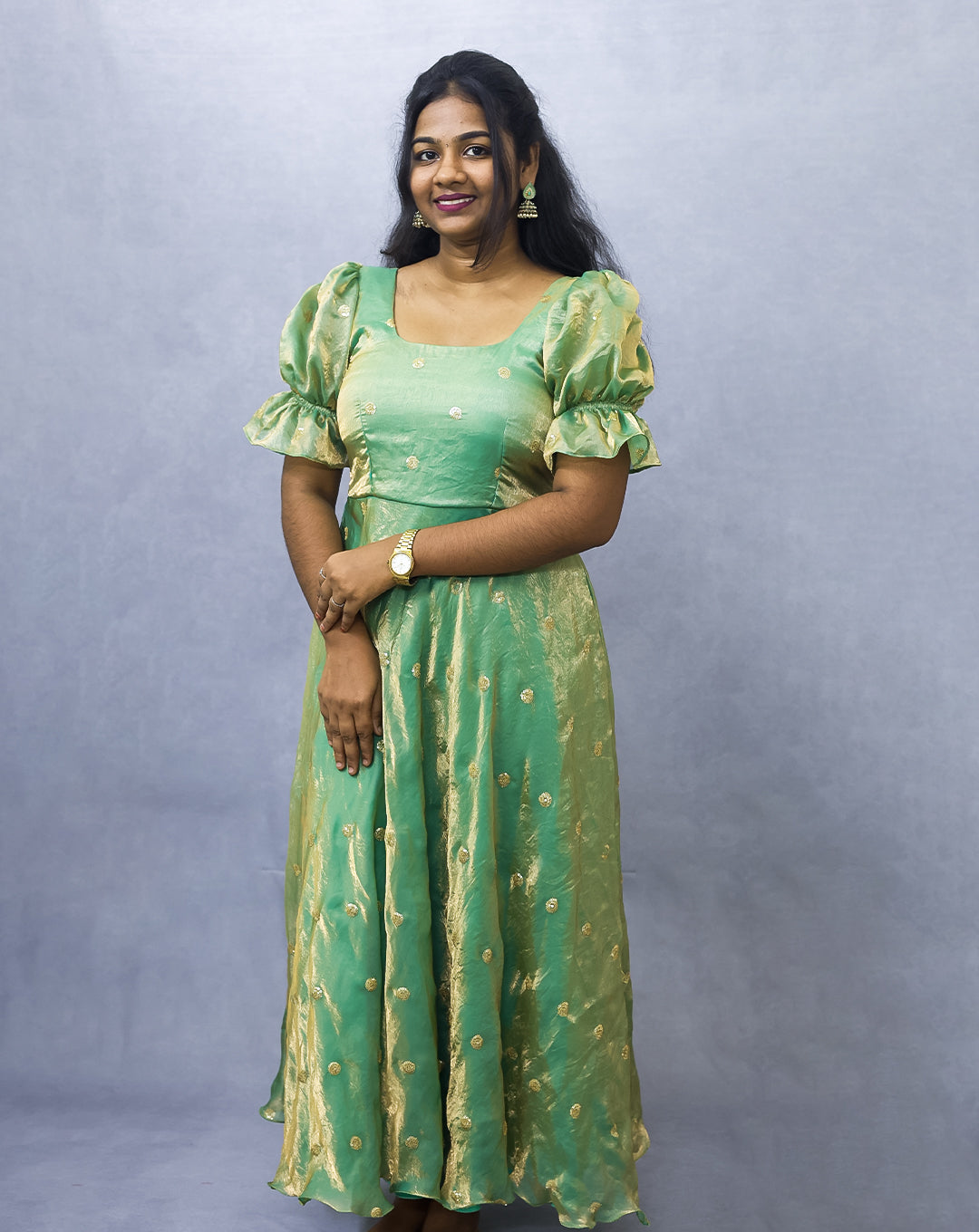 Mint Green Puff Sleeve Gown ā Hemqueen Exclusive