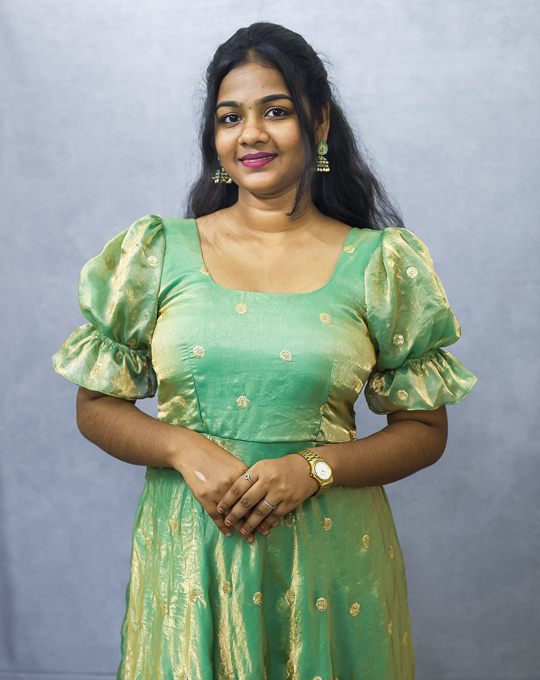 Mint Green Puff Sleeve Gown ā Hemqueen Exclusive