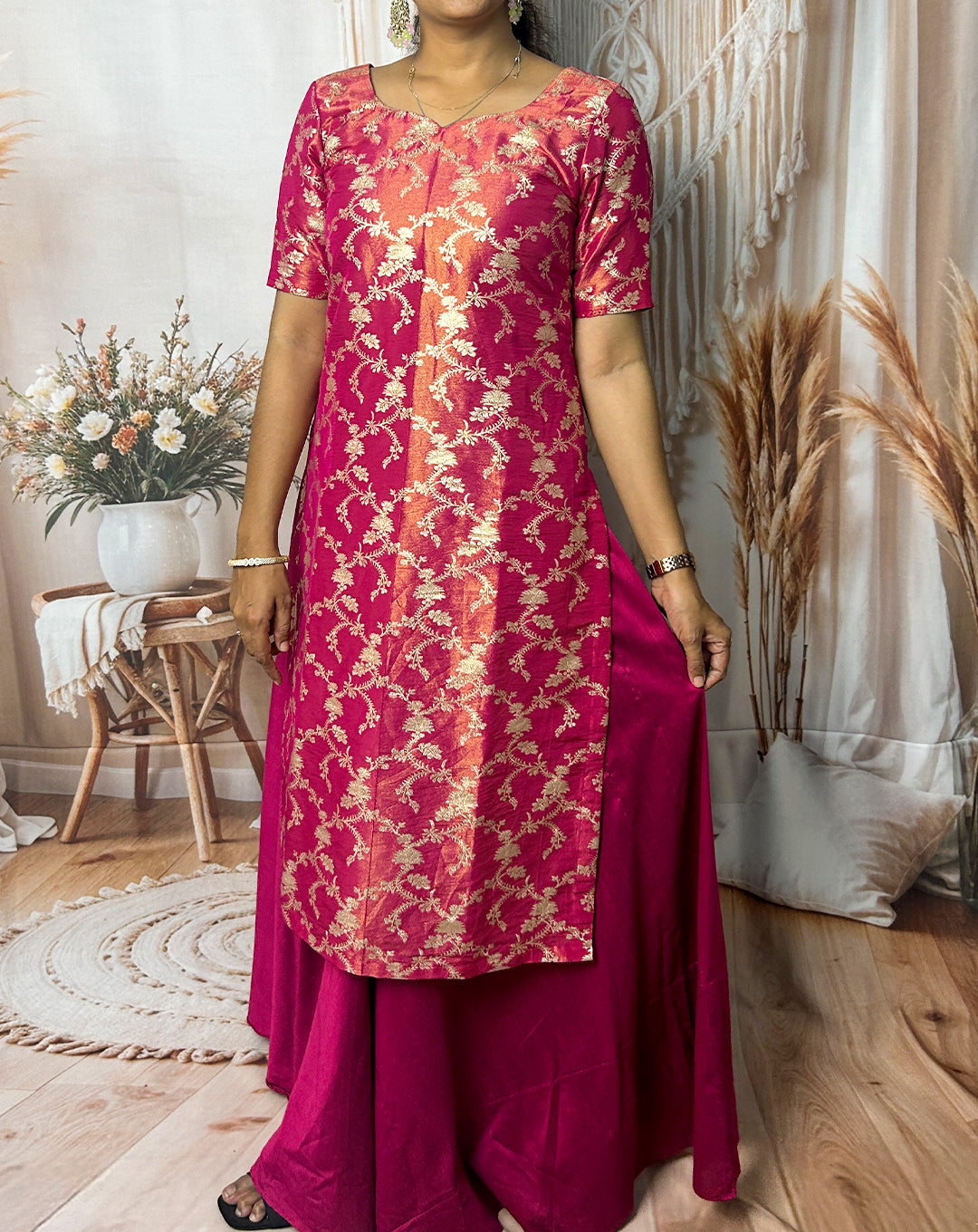 Celebration-Ready Ethnic Kurthi and Circular Skirt Combo from Hemqueen