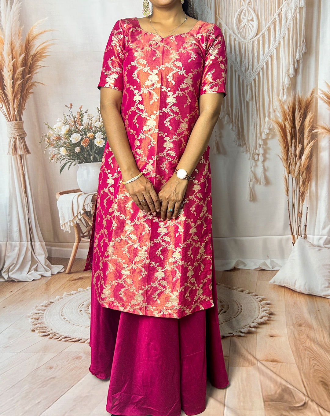 Celebration-Ready Ethnic Kurthi and Circular Skirt Combo from Hemqueen