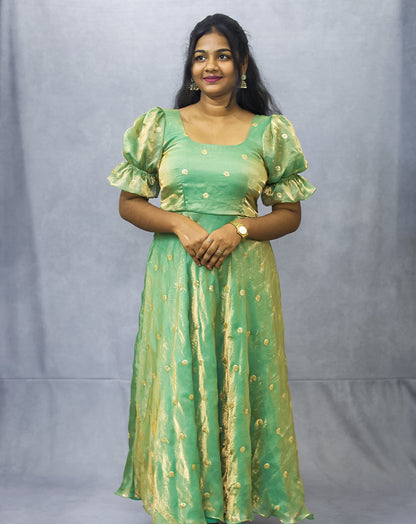 Mint Green Puff Sleeve Gown – Hemqueen Exclusive