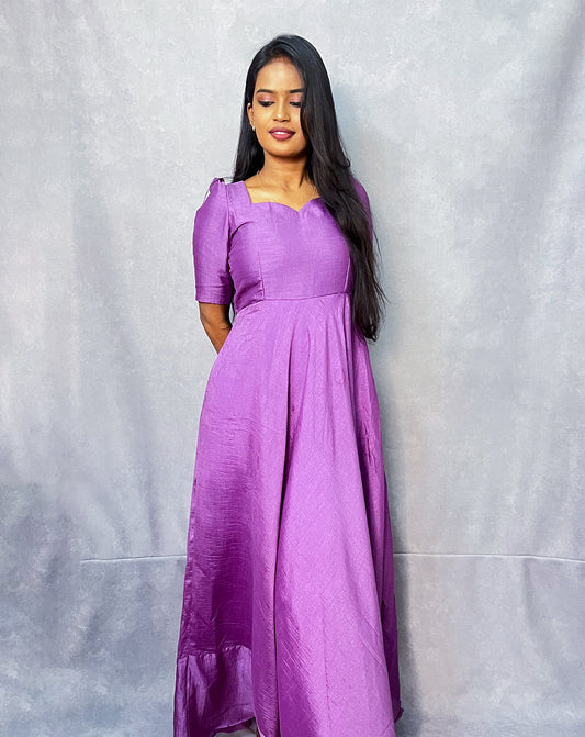 Hemqueen Lavender Maxi Gown - Soft Romantic Flow for Timeless Charm