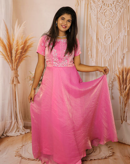 Pink Space Silk Circular Maxi – Hemqueen