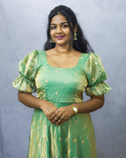 Mint Green Puff Sleeve Gown – Hemqueen Exclusive