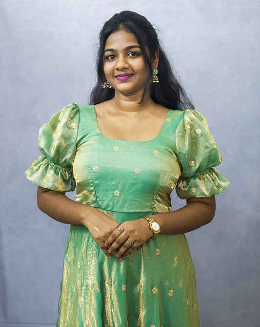 Mint Green Puff Sleeve Gown – Hemqueen Exclusive