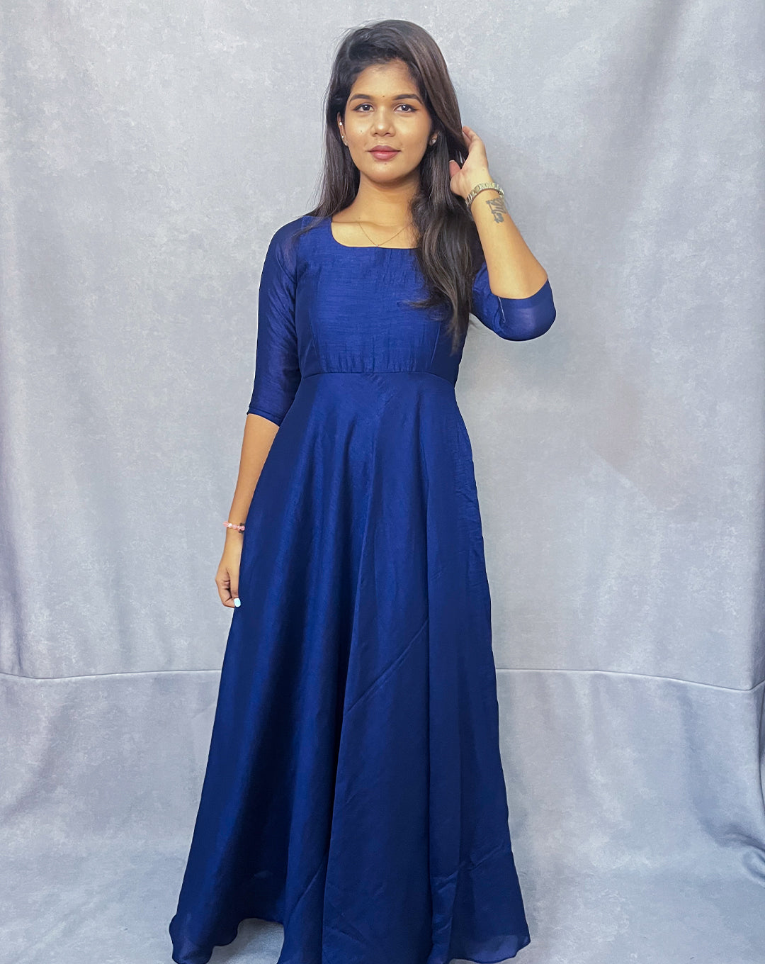Navy Maxi Gown - Deep Elegant Silhouette for Ultimate Style