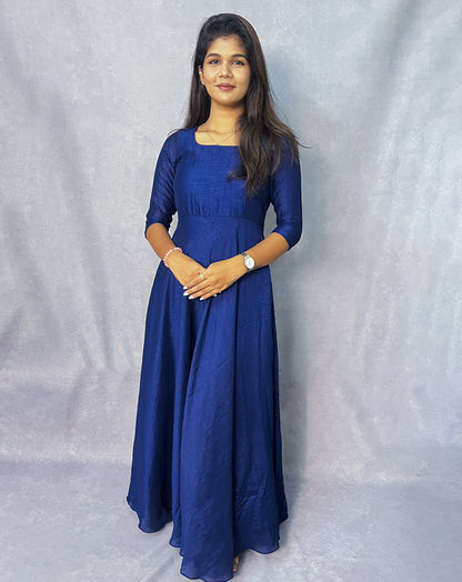 Navy Maxi Gown - Deep Elegant Silhouette for Ultimate Style