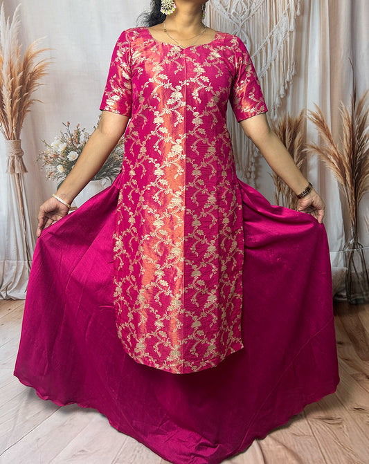 Celebration-Ready Ethnic Kurthi and Circular Skirt Combo from Hemqueen